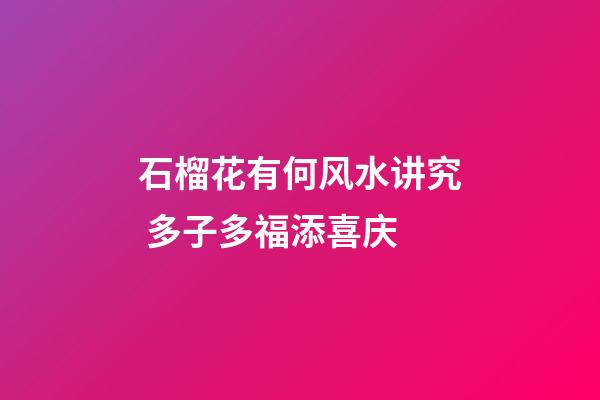 石榴花有何风水讲究 多子多福添喜庆